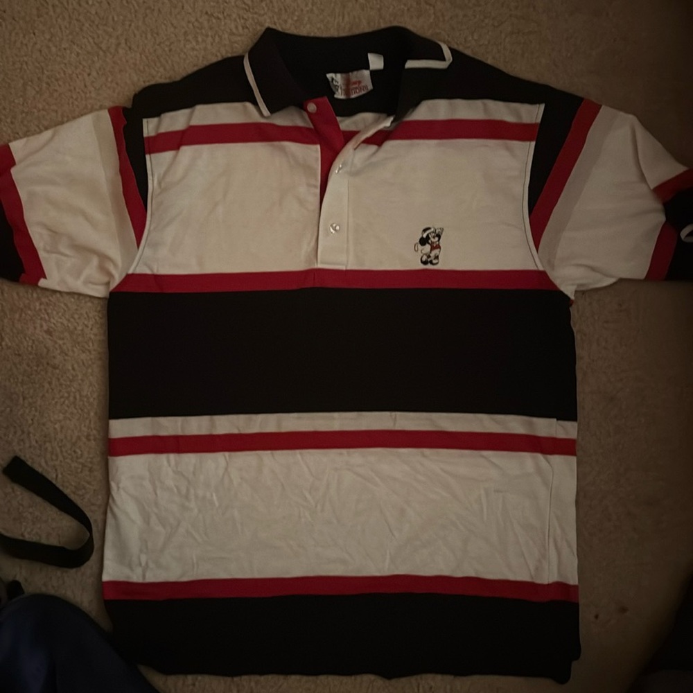Walt Disney vintage  half sleeve half button mickey mouse polo